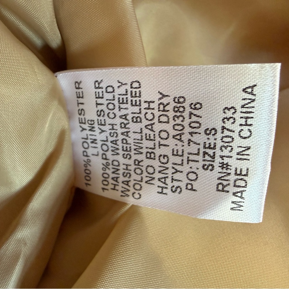 NWT Umgee Puffer Jacket Metallic matte gold pockets lined holiday zipper S M - Picture 15 of 17